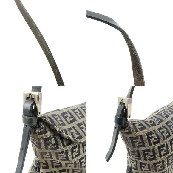 💎✨BEAUTIFUL✨💎Authentic FENDI Zucchino Mamma Baguette Shoulder Bag - Picture 7 of 10